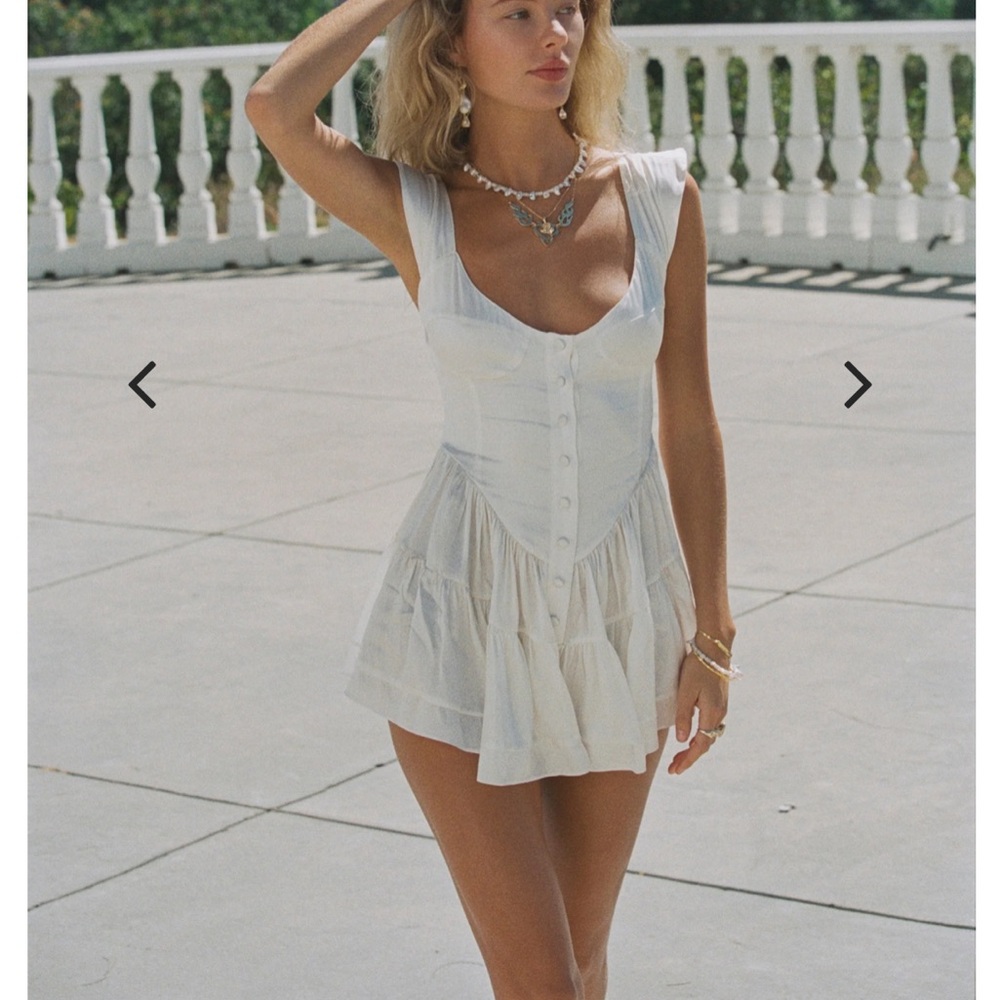 Vanessa Mooney White silk romper